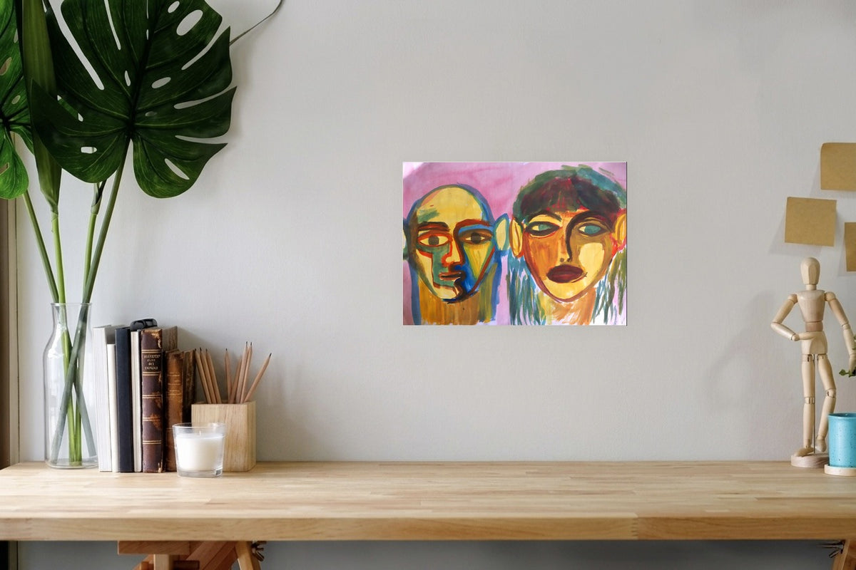 Double Portrait On Rose — Poster
