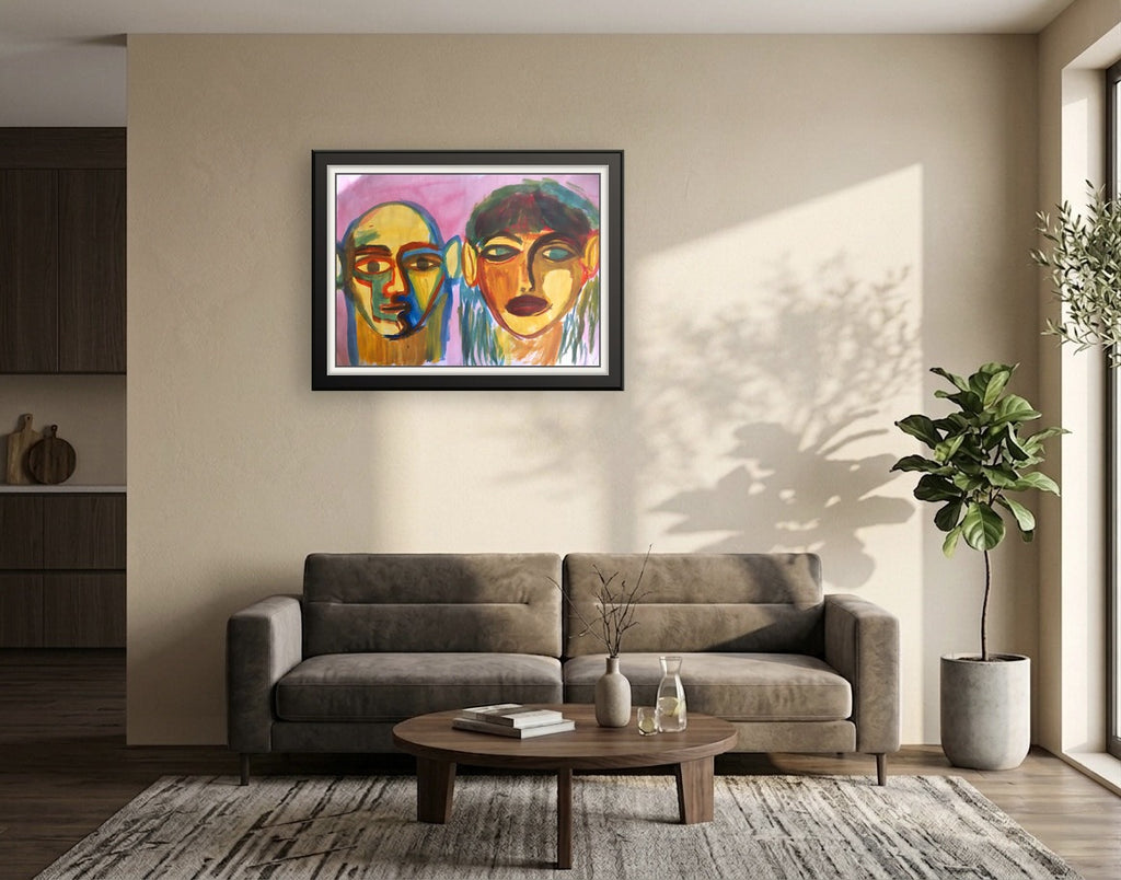 Double Portrait On Rose — Poster