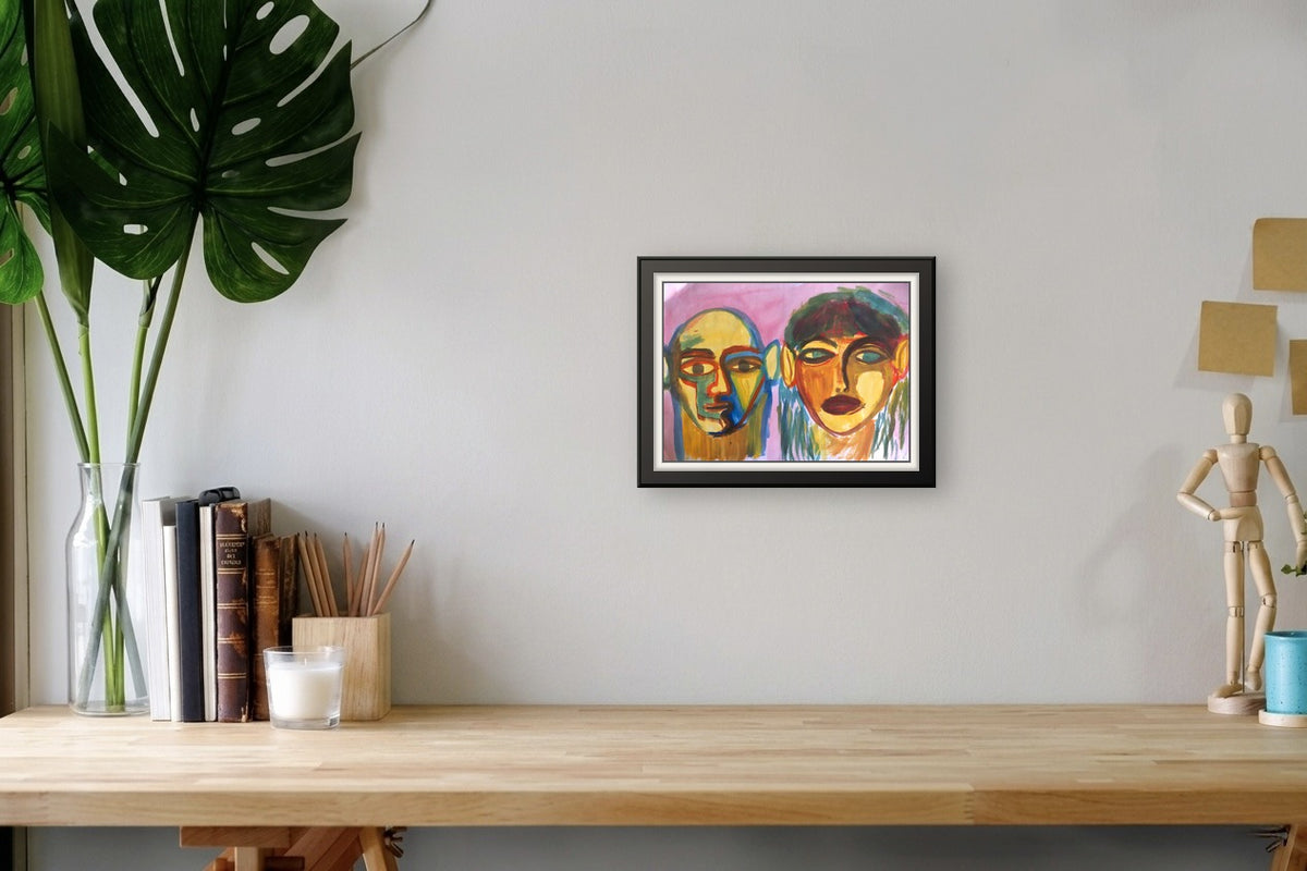 Double Portrait On Rose — Poster